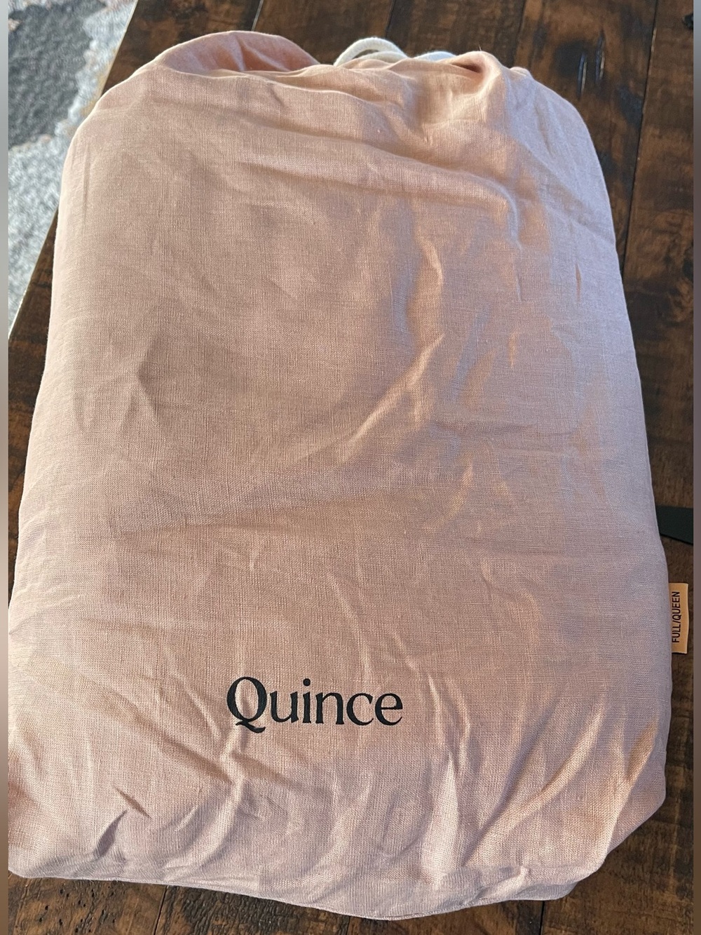 NWOT Quince European Linen Double Flange 3 Pc Duvet Set, F/Q  (Desert Sunset) - Picture 4 of 8